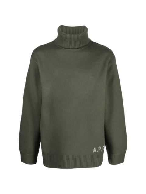 Edward logo-intarsia wool jumper