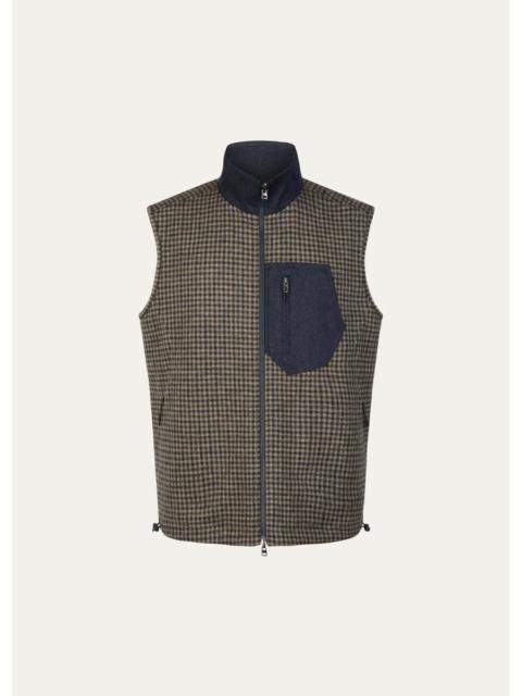 SEASE Men's Reversible Wool Full-Zip Vest