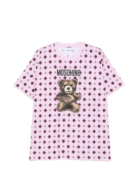 Moschino teddy-motif geometric-print T-shirt