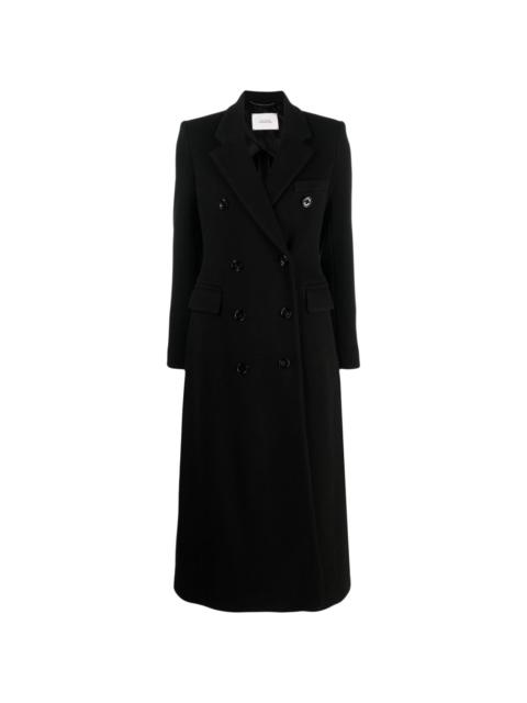 double-breasted virgin wool coat