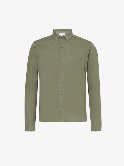 Riviera regular-fit long-sleeve cotton-knit shirt