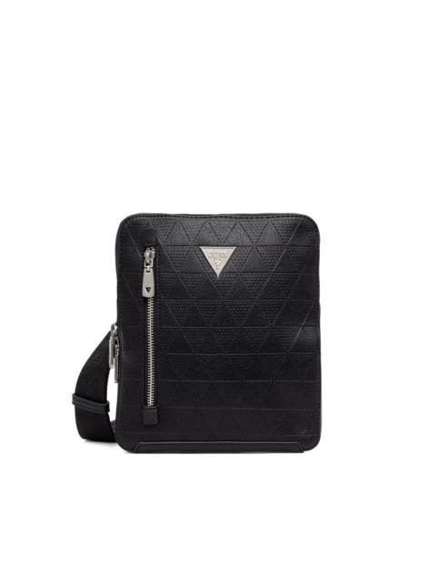GUESS USA Torino geometric-embossed messenger bag