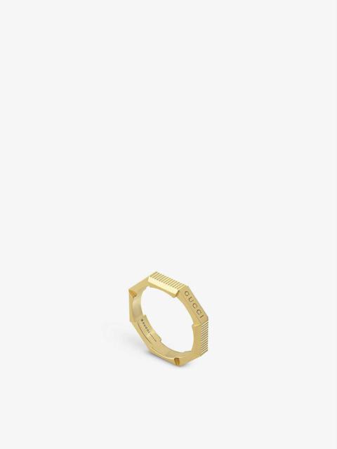 Link to Love logo-embossed 18ct yellow gold ring