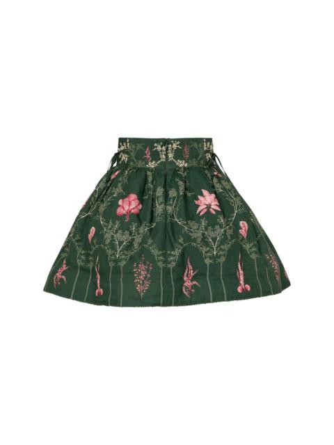 Agua by Agua Bendita Nori Encaje floral-embroidered skirt