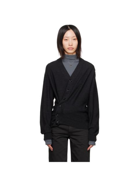 Lemaire Gray Relaxed Twisted Cardigan