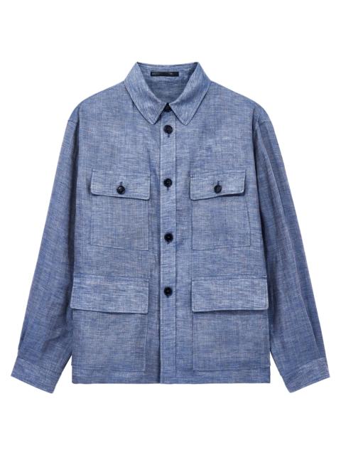 GIORGIO ARMANI Men's Linen Field Jacket - Light Blue