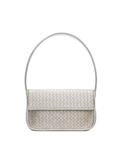 STAUD Silver Tommy Beaded Bag