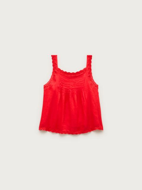 J.CREW Scallop-trim tank top in ramie