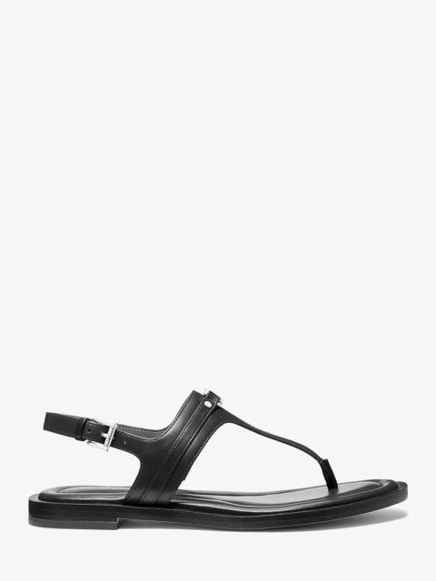 MICHAEL KORS Mandy Leather T-Strap Sandal