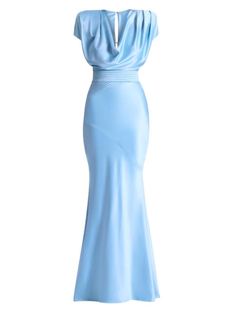 ZHIVAGO Women's Ilium Bias-Cut Satin Gown - Dusty Blue