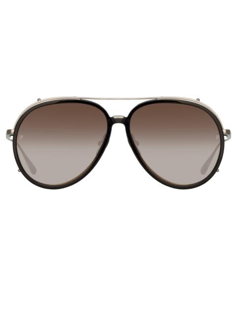 MAVERICK AVIATOR SUNGLASSES IN WHITE GOLD