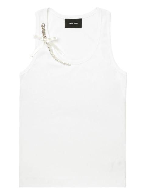 Simone Rocha pearl-chain-embellished tank top