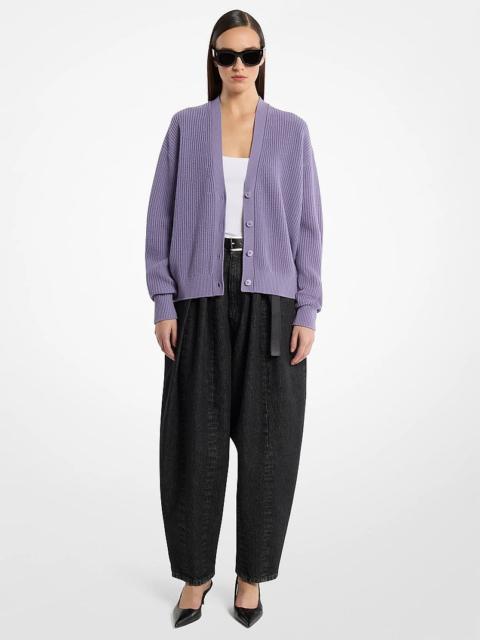 MICHAEL KORS COLLECTION Ribbed Cashmere Cardigan