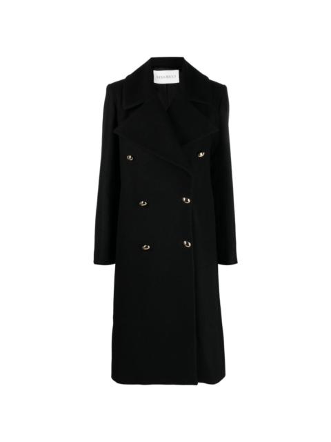 double-breasted wool-blend coat