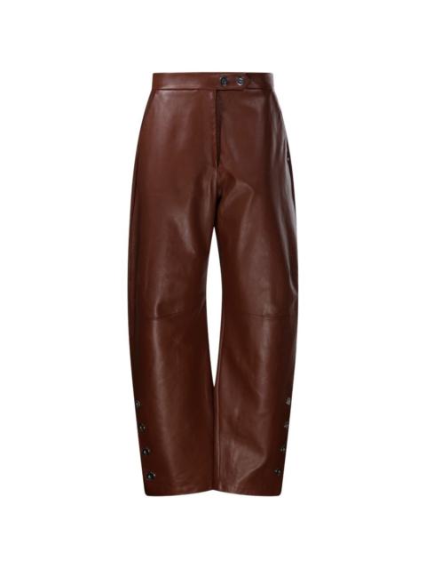 Sportmax button-detail leather trousers