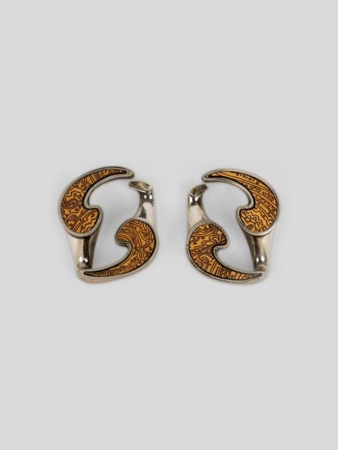 Etro DUAL-FINISH PAISLEY EARRINGS