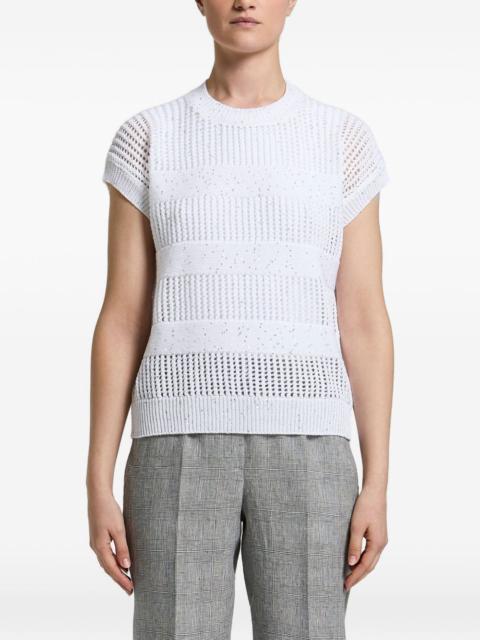 PESERICO sequin-embellished open-knit sweater