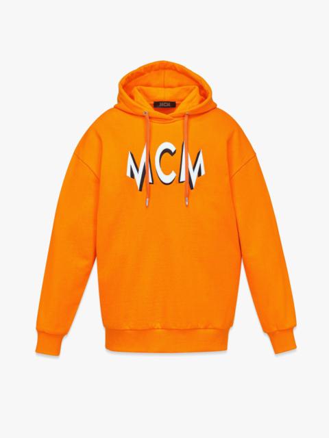 MCM Floral Print Logo Hoodie in Organic Cotton