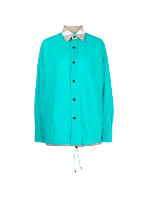 Kolor contrast-collar cotton shirt