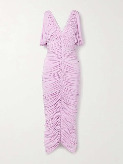 MAGDA BUTRYM Ruched satin-jersey midi dress