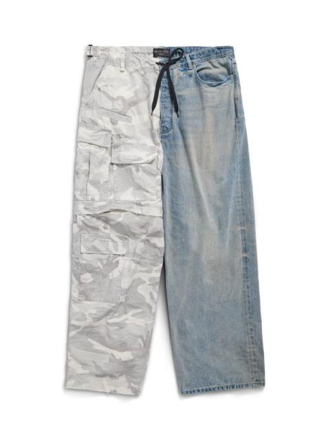 Grayscale Camo Hybrid Baggy Pants in Light Blue