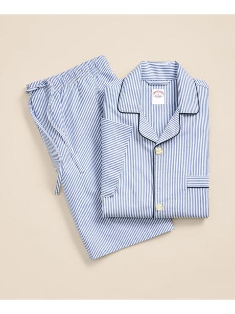 Brooks Brothers Cotton Broadcloth Striped Short Pajamas
