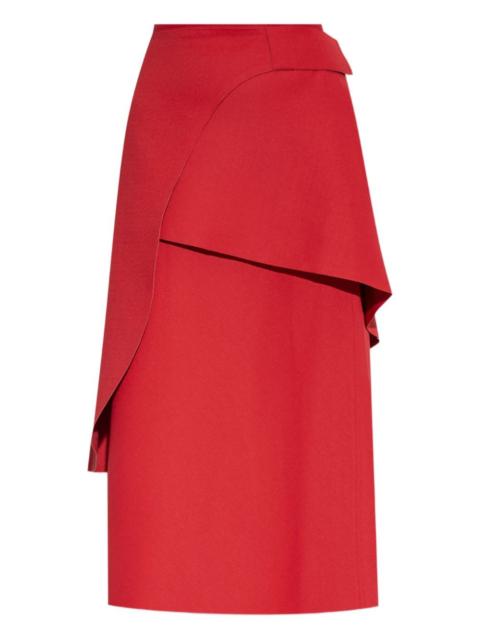 TORY BURCH layered asymmetric midi skirt