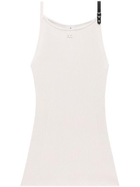 courrèges Ribbed dress with buckle