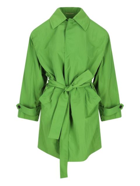 SAINT LAURENT taffeta piped pockets coat