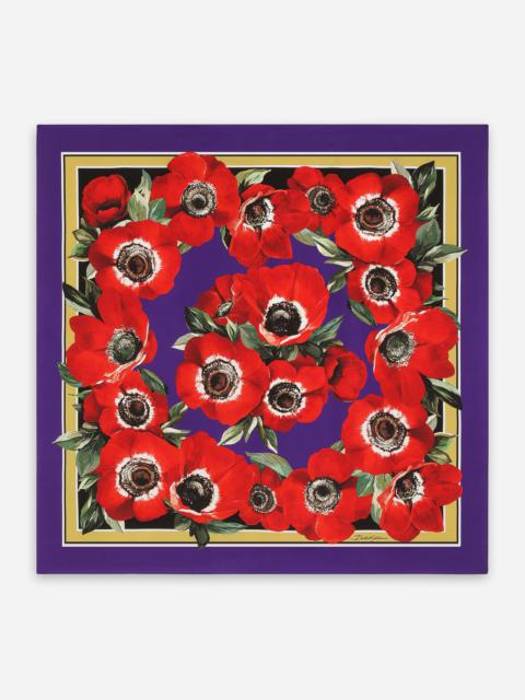 Dolce & Gabbana Anemone-print twill scarf (90 x 90)