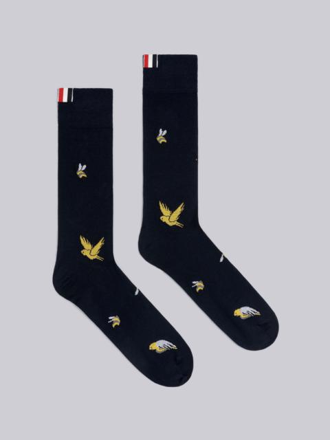 Thom Browne COTTON BIRDS AND BEES HALF DROP MID CALF SOCKS