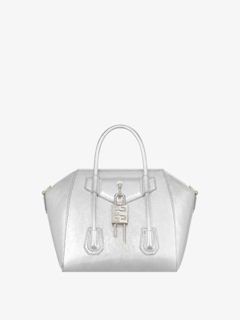 Givenchy MINI ANTIGONA LOCK BAG IN METALLIZED LEATHER