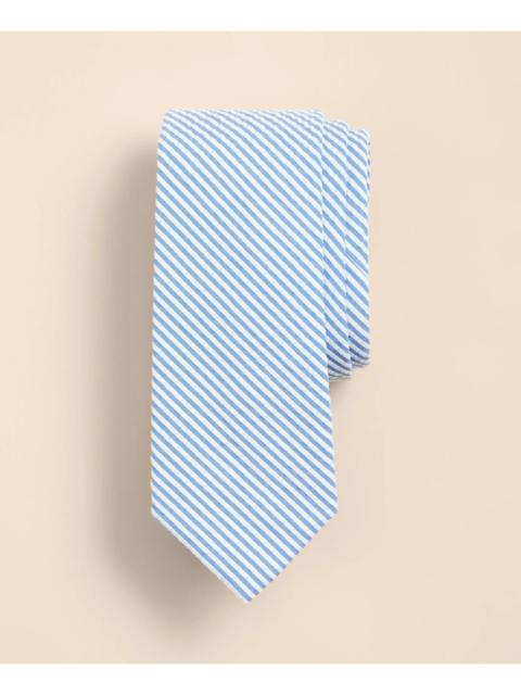 Brooks Brothers Cotton Seersucker Stripe Tie