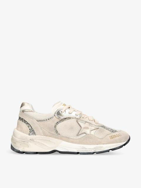 Women's Running 82502 star-patch leather and mesh low-top trainers