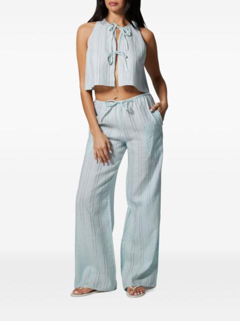 KIKI DE MONTPARNASSE striped tie-waist trousers