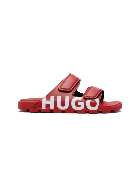 HUGO Red Double-Touch Closure Straps Logo Sandals