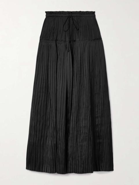 ULLA JOHNSON Malia plissé-charmeuse maxi skirt