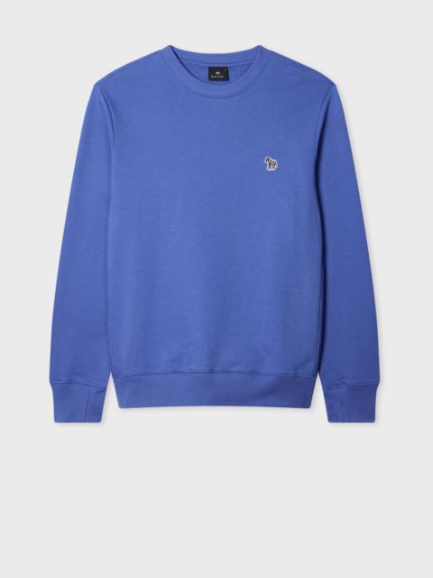 Paul Smith Mid Blue Organic Cotton Zebra Logo Sweatshirt