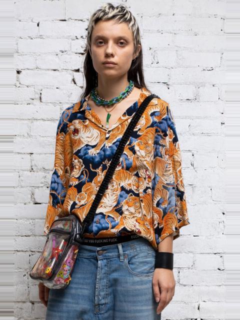 R13 Oversized Hawaiian Shirt - Orange Tiger | R13 Denim Official Site