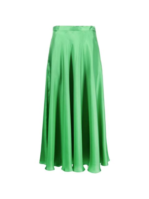 high-waisted drape-detail skirt