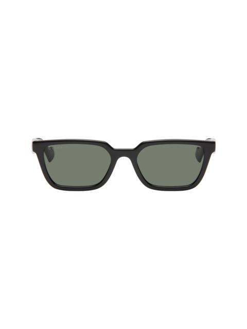 GUCCI Black Rectangular-Frame Sunglasses