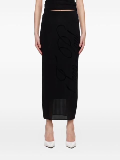 Jean Paul Gaultier flocked-logo midi skirt