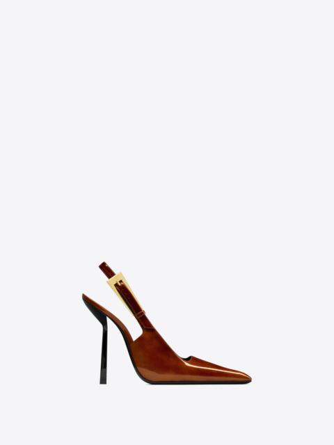 SAINT LAURENT lee slingback pumps in patent leather