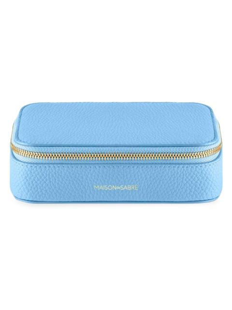 MAISON de SABRÉ Women's Leather Jewelry Case - Sky Blue