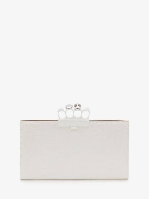Alexander McQueen Jewelled Flat Pouch in White