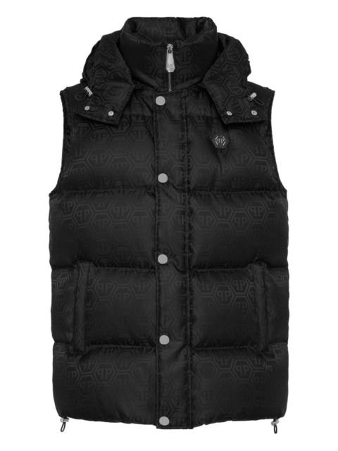 PHILIPP PLEIN monogram-pattern puffer gilet