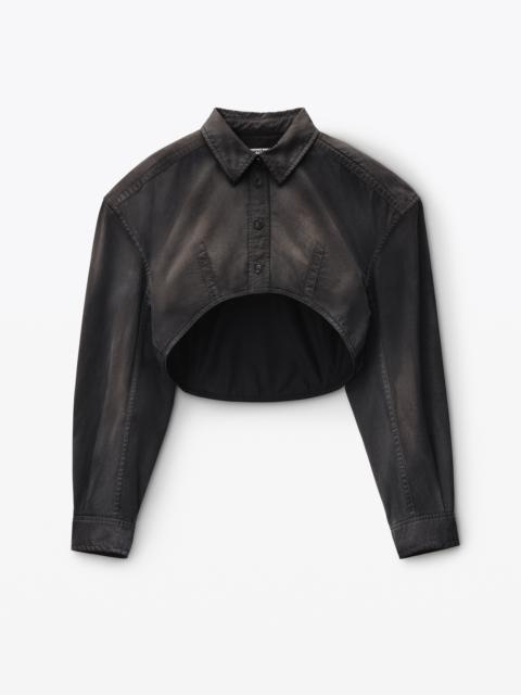 Alexander Wang Curved Cropped Shirt in Peached Cotton