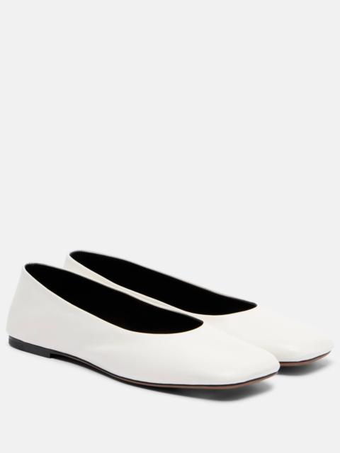 The Row Square leather ballet flats