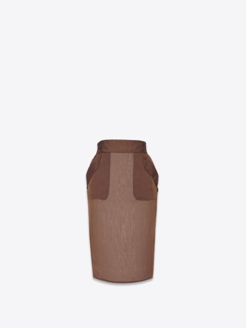 SAINT LAURENT pencil skirt in silk muslin