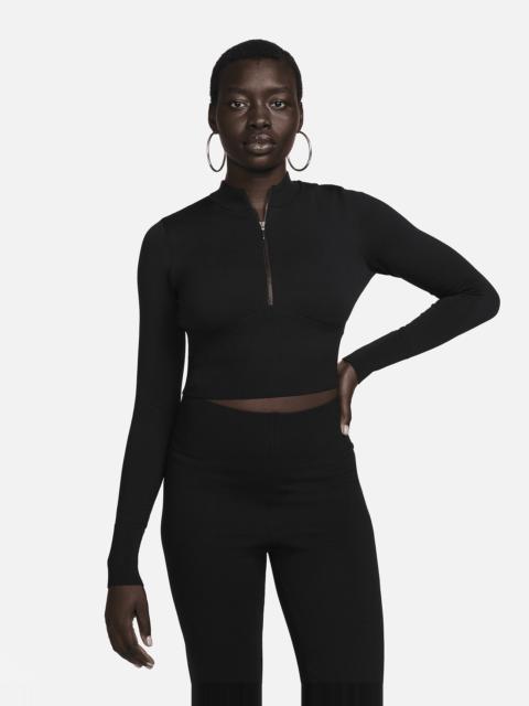 Women's Nike Sportswear Chill Knit Slim Long-Sleeve Cropped Sweater 1/2-Zip Top